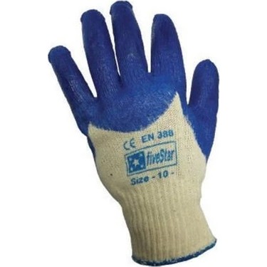Fivestar latex örme mavi iş eldiveni kaymaz kaplama