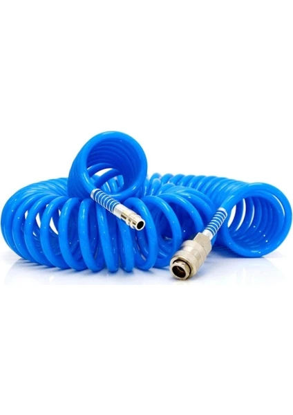 Junior 5x8 mm jaklı spiral hava hortumu PE 30 MPa kompresör hortumu