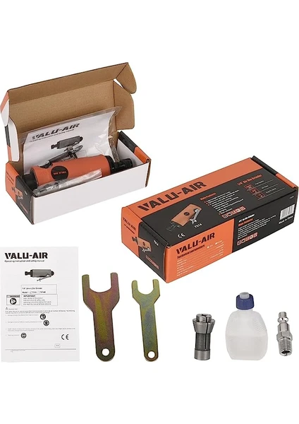 Valu Air 7314 pnömatik taşlama set içeriği ve ürün parçaları
